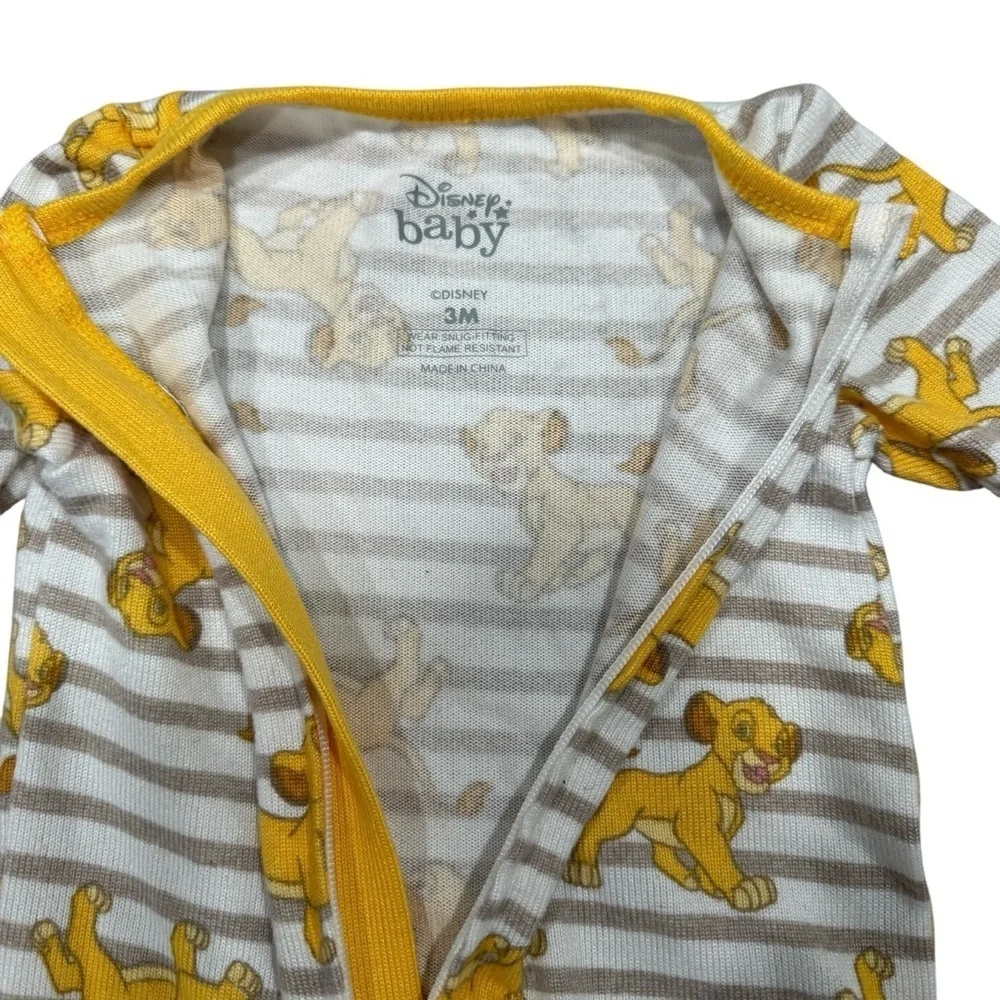 Disney Baby Lion King Simba Sleeper Size 3 Months Soft Footsie Pajamas